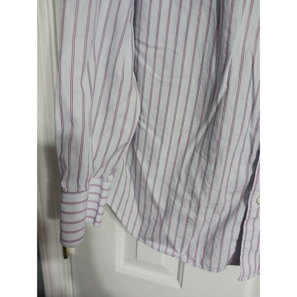 Men's Banana Republic Striped Button Down Dress Shirt Size Large 16-16 1/2 Class - Picture 4 of 7